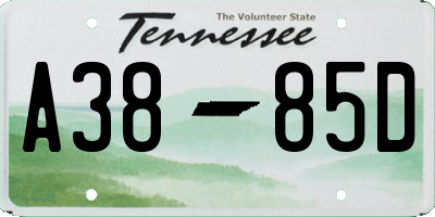 TN license plate A3885D