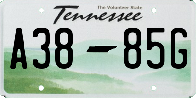 TN license plate A3885G