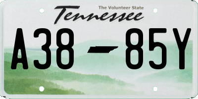 TN license plate A3885Y