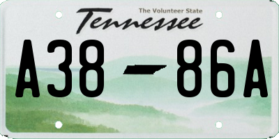TN license plate A3886A
