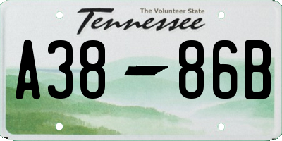 TN license plate A3886B