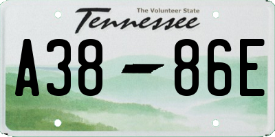 TN license plate A3886E
