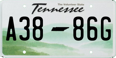 TN license plate A3886G