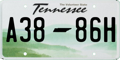 TN license plate A3886H