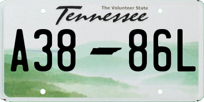 TN license plate A3886L
