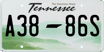 TN license plate A3886S