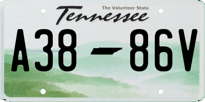 TN license plate A3886V