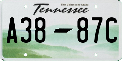 TN license plate A3887C