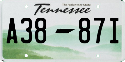 TN license plate A3887I