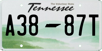 TN license plate A3887T