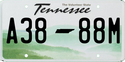 TN license plate A3888M