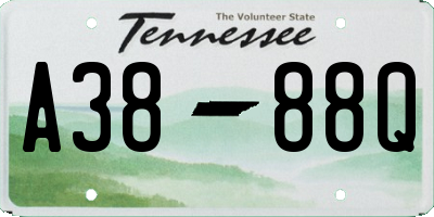TN license plate A3888Q