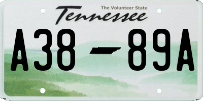 TN license plate A3889A