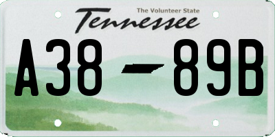 TN license plate A3889B