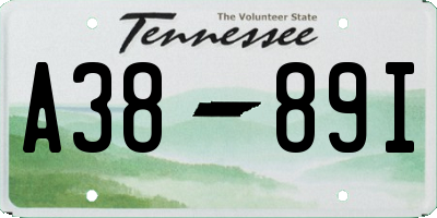 TN license plate A3889I