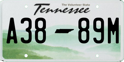 TN license plate A3889M