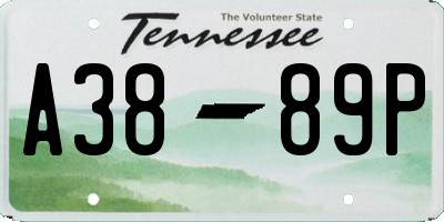 TN license plate A3889P