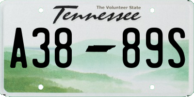TN license plate A3889S