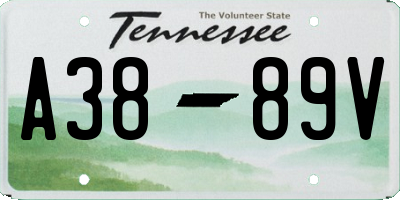 TN license plate A3889V