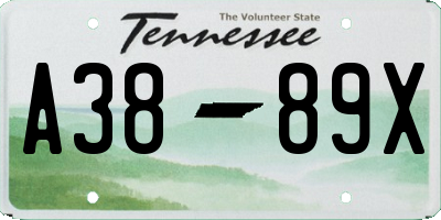 TN license plate A3889X