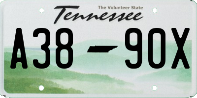 TN license plate A3890X