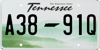 TN license plate A3891Q