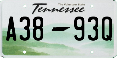 TN license plate A3893Q