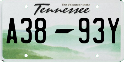 TN license plate A3893Y