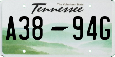 TN license plate A3894G