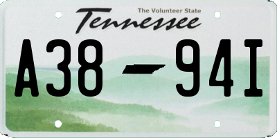 TN license plate A3894I