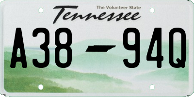 TN license plate A3894Q