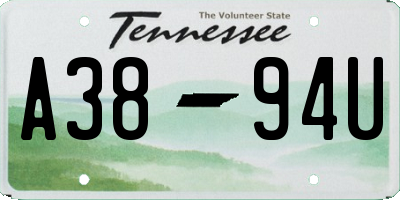 TN license plate A3894U