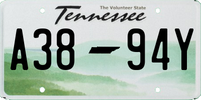 TN license plate A3894Y