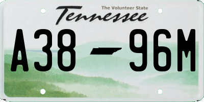 TN license plate A3896M