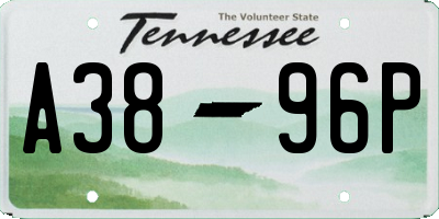 TN license plate A3896P