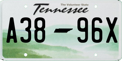 TN license plate A3896X