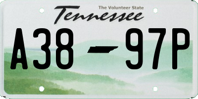 TN license plate A3897P