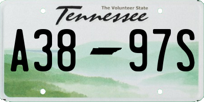 TN license plate A3897S