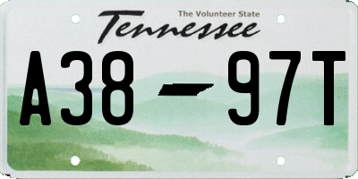 TN license plate A3897T