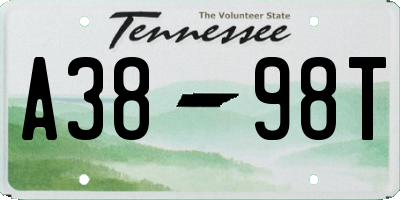 TN license plate A3898T