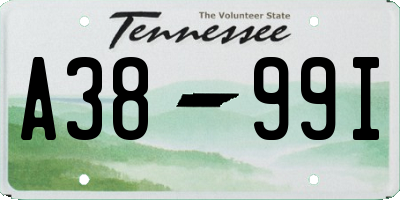 TN license plate A3899I