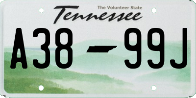 TN license plate A3899J