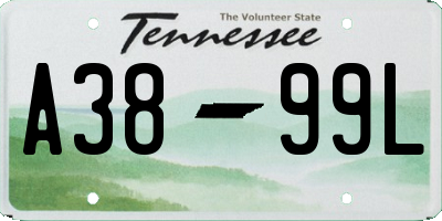 TN license plate A3899L