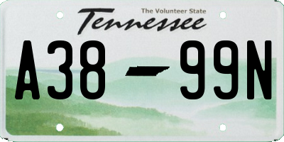 TN license plate A3899N