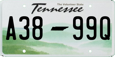 TN license plate A3899Q