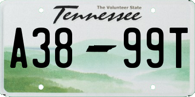 TN license plate A3899T
