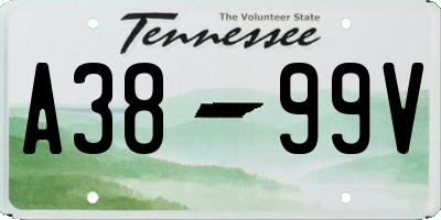 TN license plate A3899V