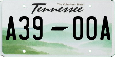 TN license plate A3900A