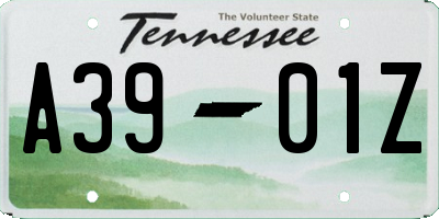TN license plate A3901Z