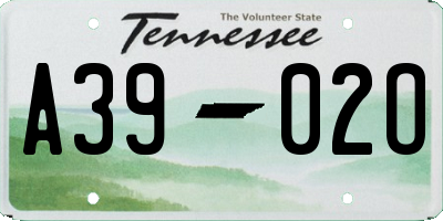 TN license plate A3902O